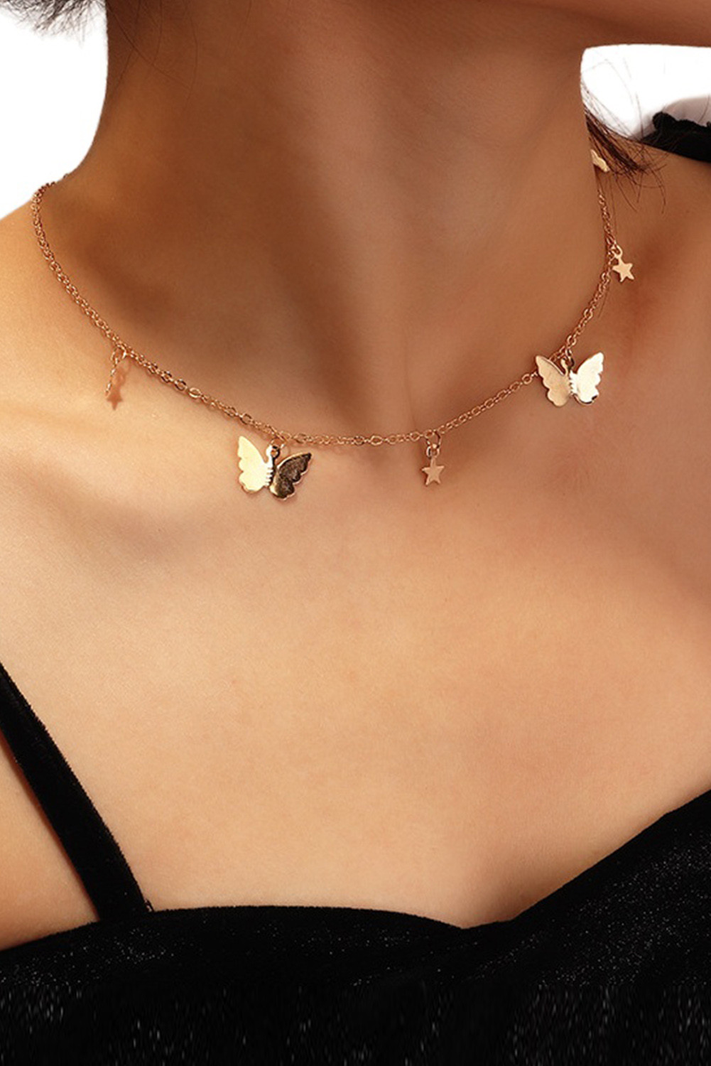 Download US$ 3.24 Gold Butterfly Pendant Necklace Wholesale