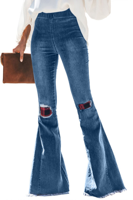 denim red bottoms