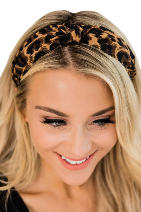 leopard print fur headband