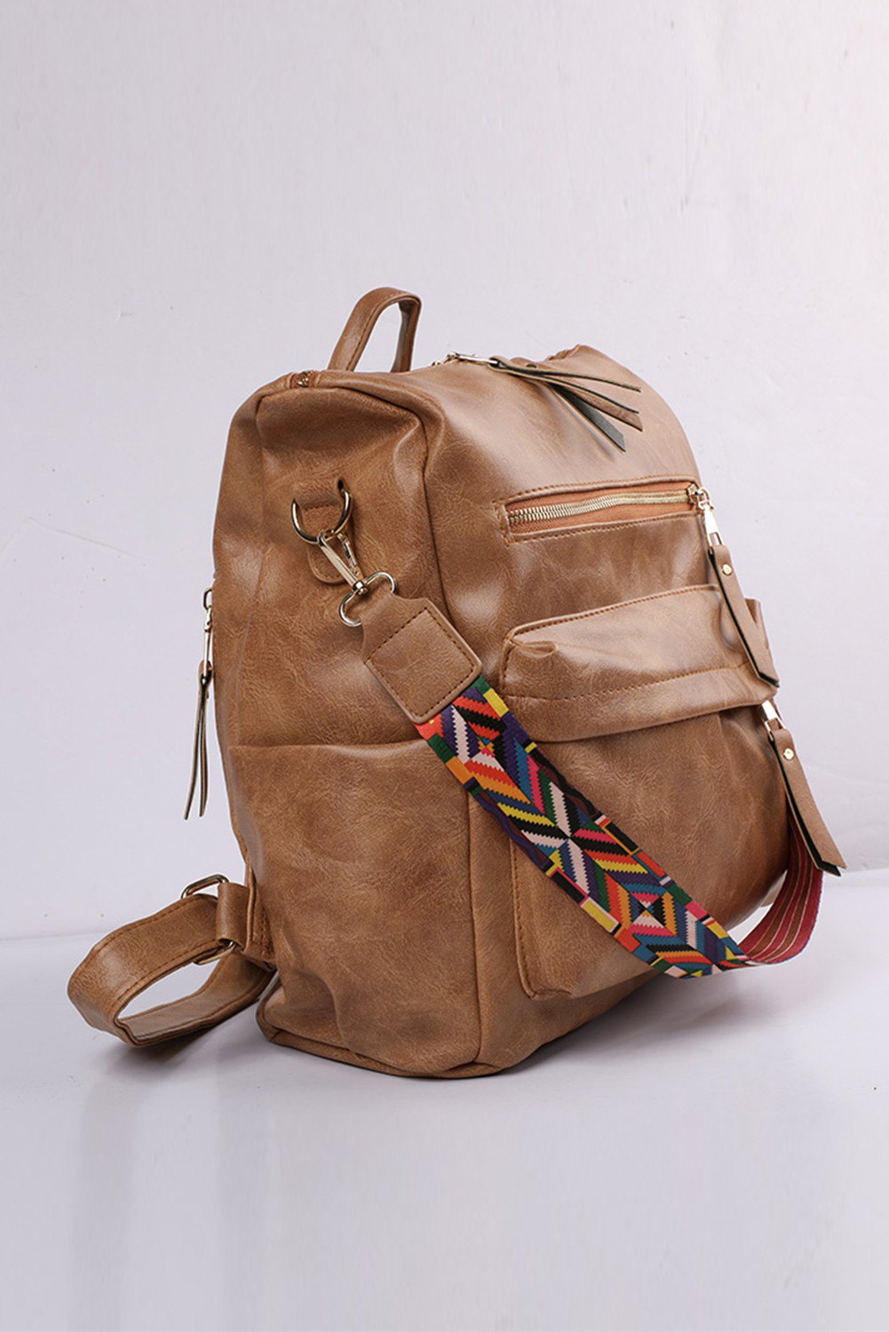 US$ 13.2 Brown Casual Versatile Backpack Wholesale